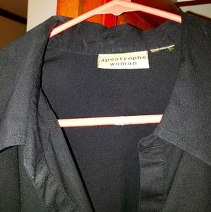 Apostrophe Women black button down top